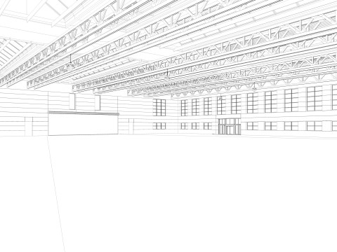 Warehouse interior and exterior 3D Model
