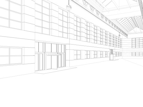Warehouse interior and exterior 3D Model
