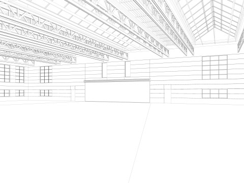 Warehouse interior and exterior 3D Model