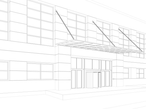 Warehouse interior and exterior 3D Model