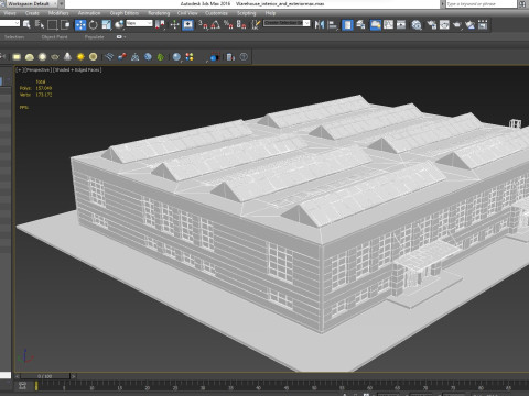 Warehouse interior and exterior 3D Model