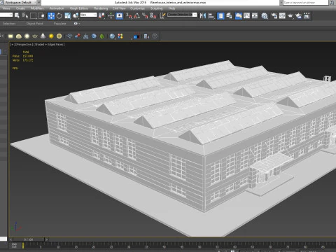 Warehouse interior and exterior 3D Model