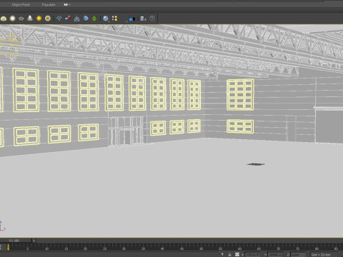 Warehouse interior and exterior 3D Model