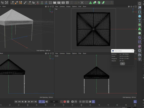3d tent 4x4 3D Model