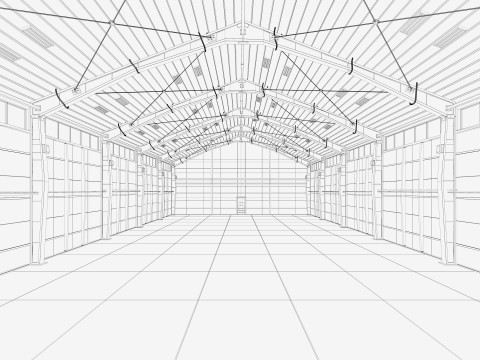 Warehouse White Office 3D Model