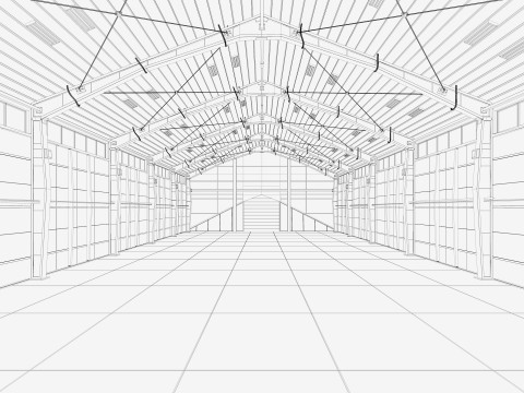 Warehouse White Office 3D Model