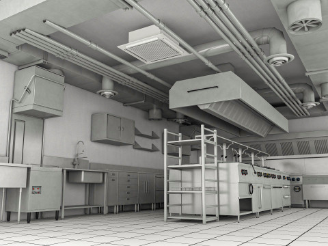 Commercial kitchen 3 3D Model