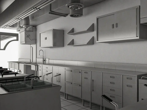 Cozinha comercial 3 Modelo 3D