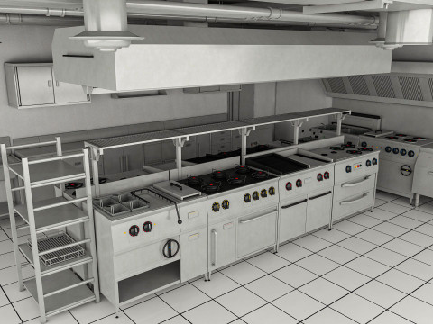 Commercial kitchen 3 3D Model