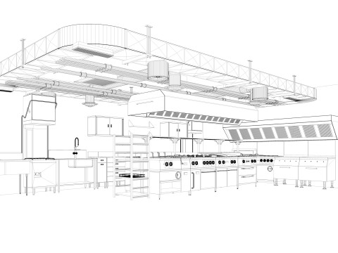 Commercial kitchen 3 3D Model
