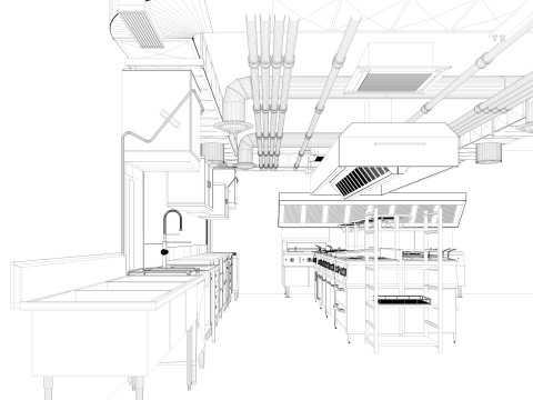 Commercial kitchen 3 3D Model