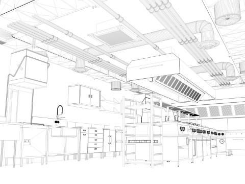 Commercial kitchen 3 3D Model