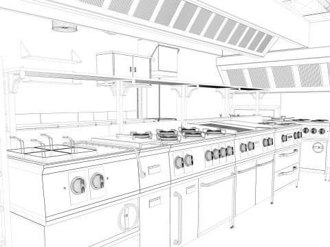 Commercial kitchen 3 3D Model