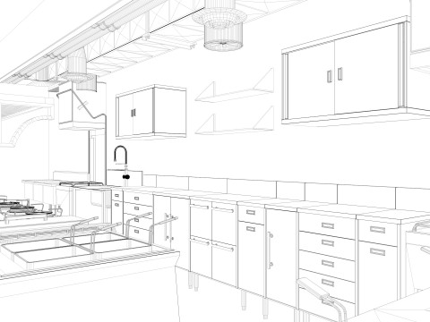 Commercial kitchen 3 3D Model