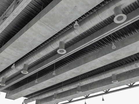 Ceiling Ventilation Pipes 3D Model