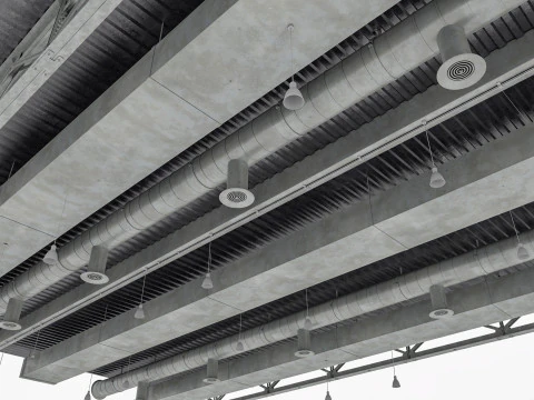 Ceiling Ventilation Pipes 3D Model