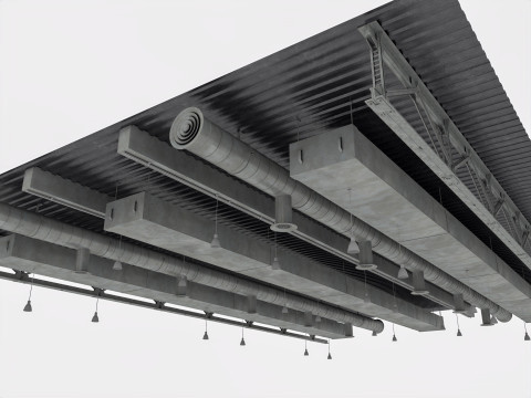 Ceiling Ventilation Pipes 3D Model