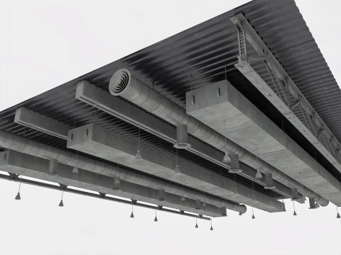Ceiling Ventilation Pipes 3D Model