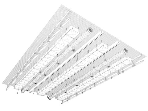 Ceiling Ventilation Pipes 3D Model