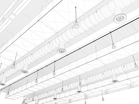 Ceiling Ventilation Pipes 3D Model