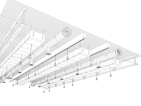 Ceiling Ventilation Pipes 3D Model