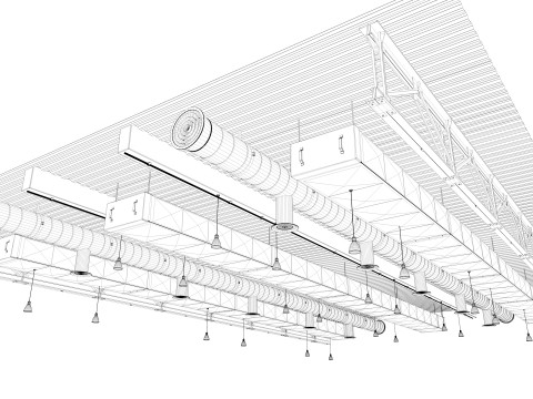 Ceiling Ventilation Pipes 3D Model