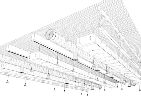 Ceiling Ventilation Pipes 3D Model