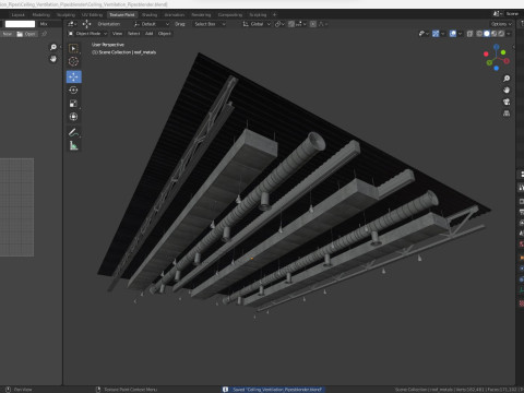 Ceiling Ventilation Pipes 3D Model