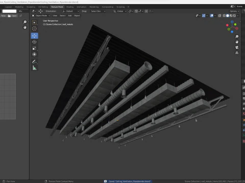 Ceiling Ventilation Pipes 3D Model