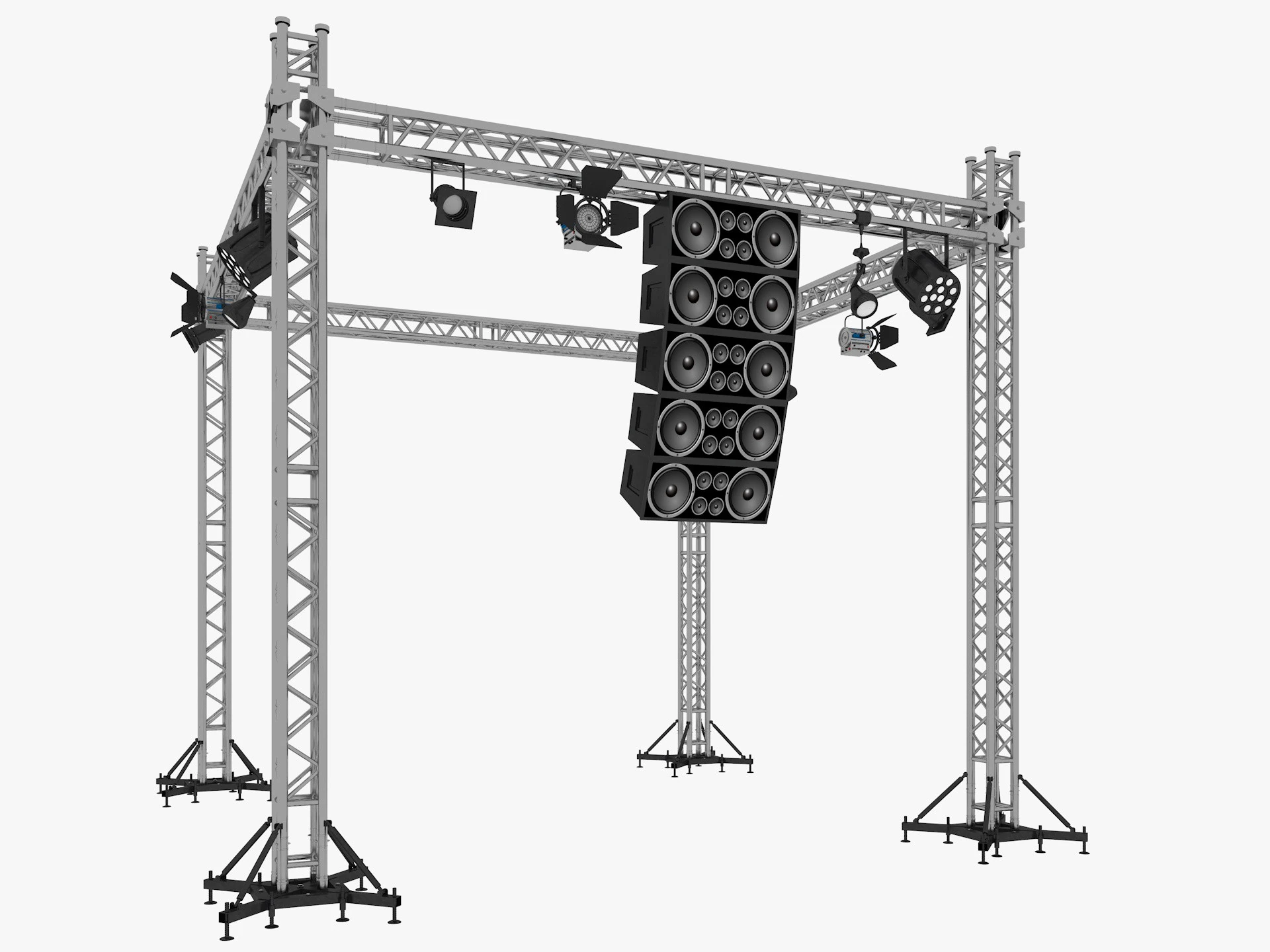 Light Truss 2 3D Model .c4d .max .obj .3ds .fbx .stl .blend