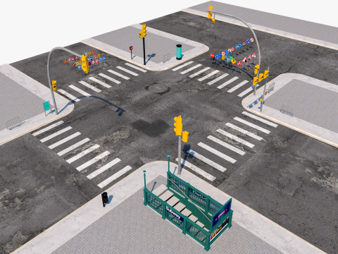 Road Street Collection 3D 모델