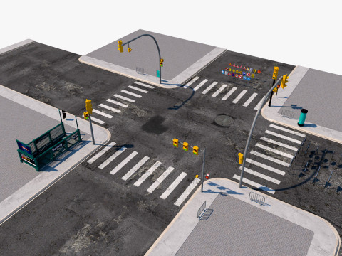Road Street Collection Model 3D