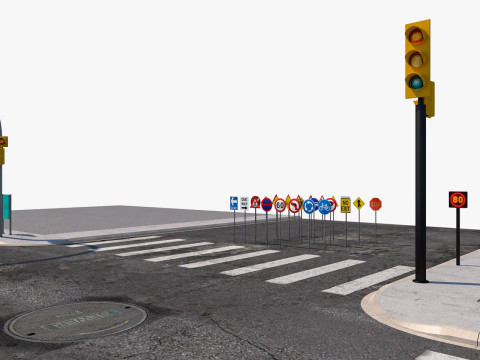 Road Street Collection Model 3D