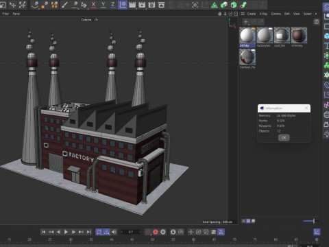 Cartoon Factory Low-poly 3D Model