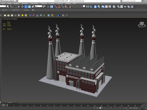 Cartoon Factory Low-poly 3D Model