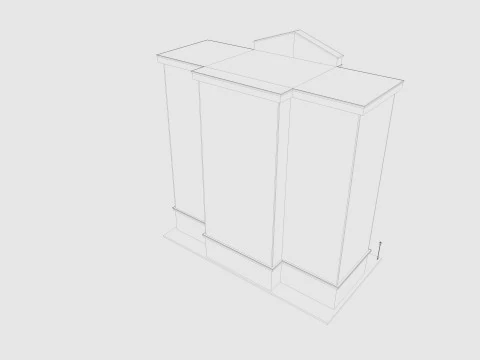 Cartoon Hotel Low-poly 3D Model