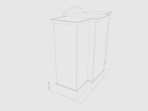 Cartoon Hotel Low-poly 3D Model