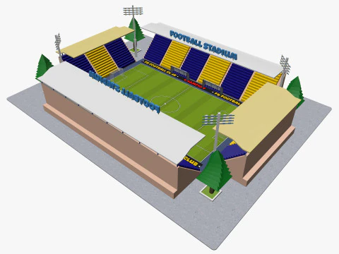 Cartoon Football Stadium Low-poly 3D Model
