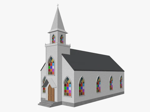 Chiesa Low-poly Modello 3D