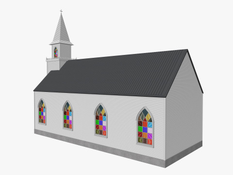 Church Low-poly 3Dモデル