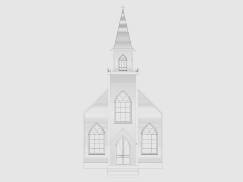 Church Low-poly 3Dモデル