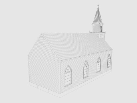 Church Low-poly 3Dモデル