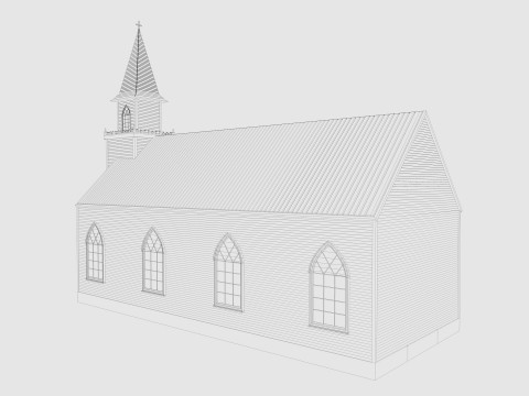 Church Low-poly 3Dモデル