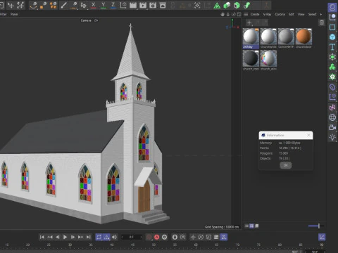Church Low-poly 3D Model
