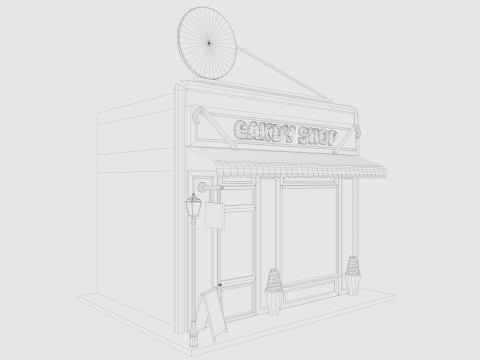 Cartoon Candy Shop Low-poly 3D Модель