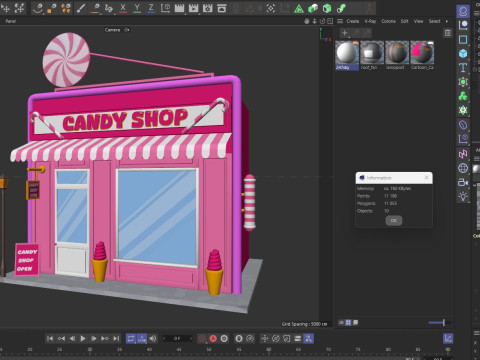 Cartoon Candy Shop Low-poly 3D Модель