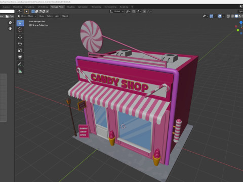 Cartoon Candy Shop Low-poly 3D Модель