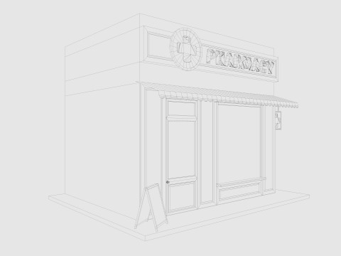 Cartoon medicine shop Low-poly 3D मॉडल