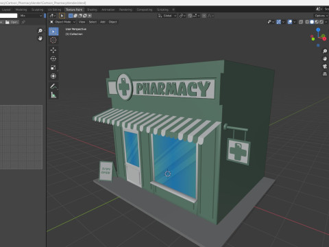 Cartoon medicine shop Low-poly 3D मॉडल