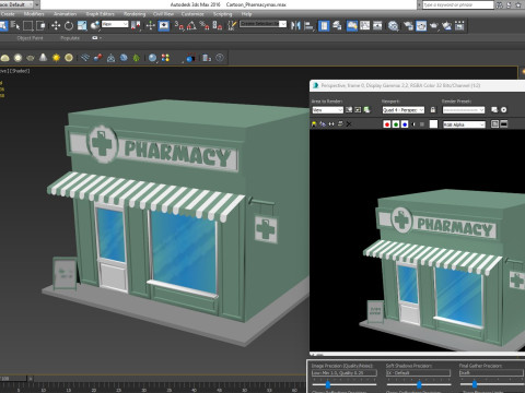 Cartoon medicine shop Low-poly 3D मॉडल